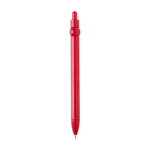 Stylo en plastique recyclé avec bille et clip, encre noire couleur rouge deuxième vue arrière