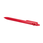Stylo en plastique recyclé avec bille et clip, encre noire couleur rouge deuxième vue