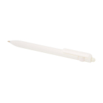 Stylo en plastique recyclé avec bille et clip, encre noire couleur blanc deuxième vue
