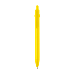 Stylo en plastique recyclé avec bille et clip, encre noire couleur jaune