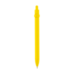 Stylo en plastique recyclé avec bille et clip, encre noire couleur jaune deuxième vue arrière