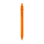 Stylo en plastique recyclé avec bille et clip, encre noire couleur orange