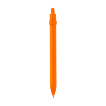 Stylo en plastique recyclé avec bille et clip, encre noire couleur orange deuxième vue arrière