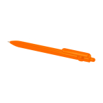 Stylo en plastique recyclé avec bille et clip, encre noire couleur orange deuxième vue