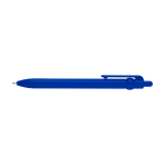 Stylo en plastique recyclé avec bille et clip, encre noire couleur bleu roi deuxième vue frontale