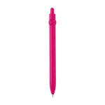Stylo en plastique recyclé avec bille et clip, encre noire couleur fuchsia deuxième vue arrière