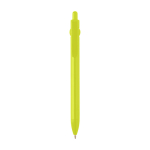 Stylo en plastique recyclé avec bille et clip, encre noire couleur vert lime