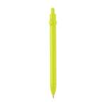 Stylo en plastique recyclé avec bille et clip, encre noire couleur vert lime deuxième vue arrière