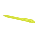 Stylo en plastique recyclé avec bille et clip, encre noire couleur vert lime deuxième vue