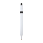 Stylo sophistiqué en plastique recyclé bicolore, encre bleue couleur noir deuxième vue arrière