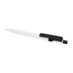 Stylo sophistiqué en plastique recyclé bicolore, encre bleue couleur noir deuxième vue