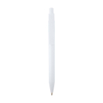 Stylo sophistiqué en plastique recyclé bicolore, encre bleue couleur blanc