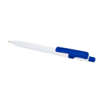 Stylo sophistiqué en plastique recyclé bicolore, encre bleue couleur bleu roi deuxième vue