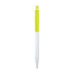Stylo sophistiqué en plastique recyclé bicolore, encre bleue couleur vert lime
