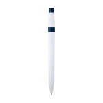 Stylo sophistiqué en plastique recyclé bicolore, encre bleue couleur bleu marine deuxième vue arrière