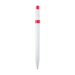 Stylo en plastique recyclé sophistiqué, encre noire couleur rouge deuxième vue arrière