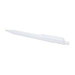 Stylo en plastique recyclé sophistiqué, encre noire couleur blanc deuxième vue