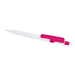 Stylo en plastique recyclé sophistiqué, encre noire couleur fuchsia deuxième vue