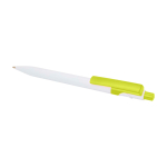 Stylo en plastique recyclé sophistiqué, encre noire couleur vert lime deuxième vue