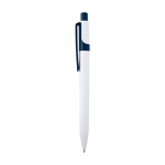 Stylo en plastique recyclé sophistiqué, encre noire couleur bleu marine vue latérale