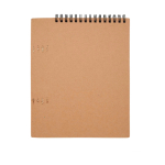 Cahier à spirale avec couverture souple et crayons de cire intégrés couleur naturel deuxième vue arrière