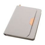 Portefeuille en plastique recyclé arrondi A5 avec feuilles lignées couleur gris