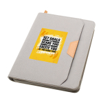 Portefeuille en plastique recyclé arrondi A5 avec feuilles lignées couleur gris
