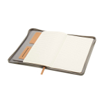 Portefeuille en plastique recyclé arrondi A5 avec feuilles lignées couleur gris deuxième vue
