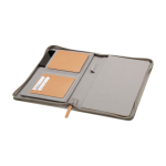 Portefeuille en plastique recyclé arrondi A5 avec feuilles lignées couleur gris troisième vue