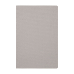 Portefeuille en plastique recyclé arrondi A5 avec feuilles lignées couleur gris troisième vue frontale