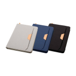 Portefeuille en plastique recyclé arrondi A5 avec feuilles lignées couleur gris deuxième vue en couleurs
