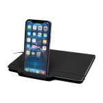 Carnet avec espace pour mobile et couverture rigide A5 lignés couleur noir troisième vue