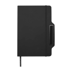 Carnet avec espace pour mobile et couverture rigide A5 lignés couleur noir quatrième vue