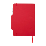 Carnet avec espace pour mobile et couverture rigide A5 lignés couleur rouge deuxième vue arrière