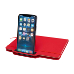 Carnet avec espace pour mobile et couverture rigide A5 lignés couleur rouge troisième vue