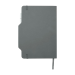 Carnet avec espace pour mobile et couverture rigide A5 lignés couleur gris deuxième vue arrière