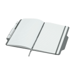 Carnet avec espace pour mobile et couverture rigide A5 lignés couleur gris deuxième vue