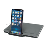 Carnet avec espace pour mobile et couverture rigide A5 lignés couleur gris troisième vue