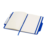 Carnet avec espace pour mobile et couverture rigide A5 lignés couleur bleu roi deuxième vue