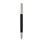 Stylo en aluminium recyclé avec clip argenté, encre bleue couleur noir