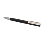 Stylo en aluminium recyclé avec clip argenté, encre bleue couleur noir deuxième vue