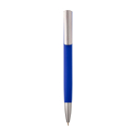 Stylo en aluminium recyclé avec clip argenté, encre bleue couleur bleu