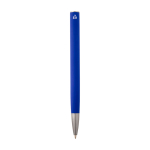 Stylo en aluminium recyclé avec clip argenté, encre bleue couleur bleu deuxième vue arrière