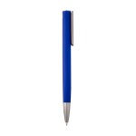 Stylo en aluminium recyclé avec clip argenté, encre bleue couleur bleu deuxième vue latérale