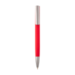Stylo en aluminium recyclé avec clip argenté, encre bleue couleur rouge