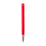 Stylo en aluminium recyclé avec clip argenté, encre bleue couleur rouge deuxième vue arrière