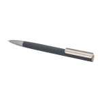 Stylo en aluminium recyclé avec clip argenté, encre bleue couleur gris foncé deuxième vue
