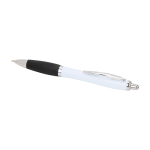Stylo en plastique recyclé incurvé avec grip, encre noire couleur noir deuxième vue