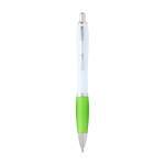 Stylo en plastique recyclé incurvé avec grip, encre noire couleur vert lime