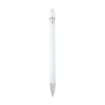 Stylo en aluminium recyclé avec pointeur tactile, encre bleue couleur blanc deuxième vue arrière